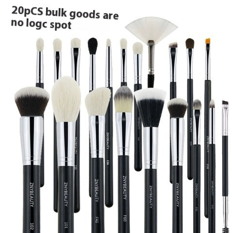 JMT-111178 30-Piece Wooden Handle Animal Hair Makeup Brush Set for Professional Makeup Application
