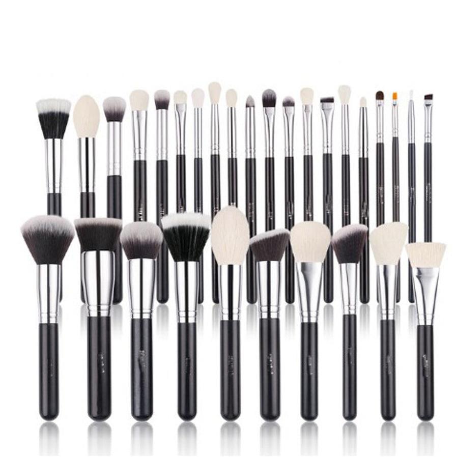 JMT-111178 30-Piece Wooden Handle Animal Hair Makeup Brush Set for Professional Makeup Application