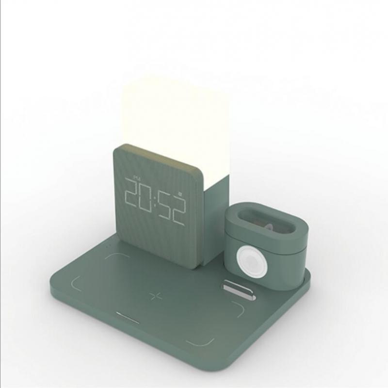 JMT-111242 3 in 1 Multi-function Qi Wireless Charging Stand for Home Use - Dark Green, Light Green, Black Options