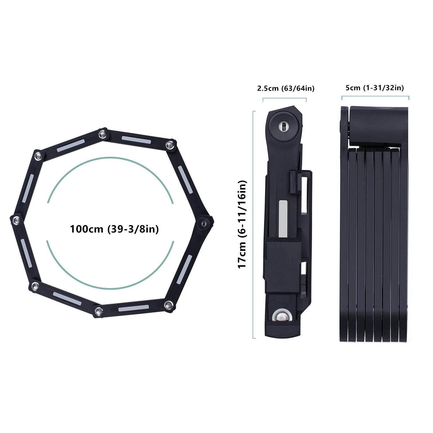 JMT-111434 Folding Chain Bike Lock - Universal Security Solution for Bicycles