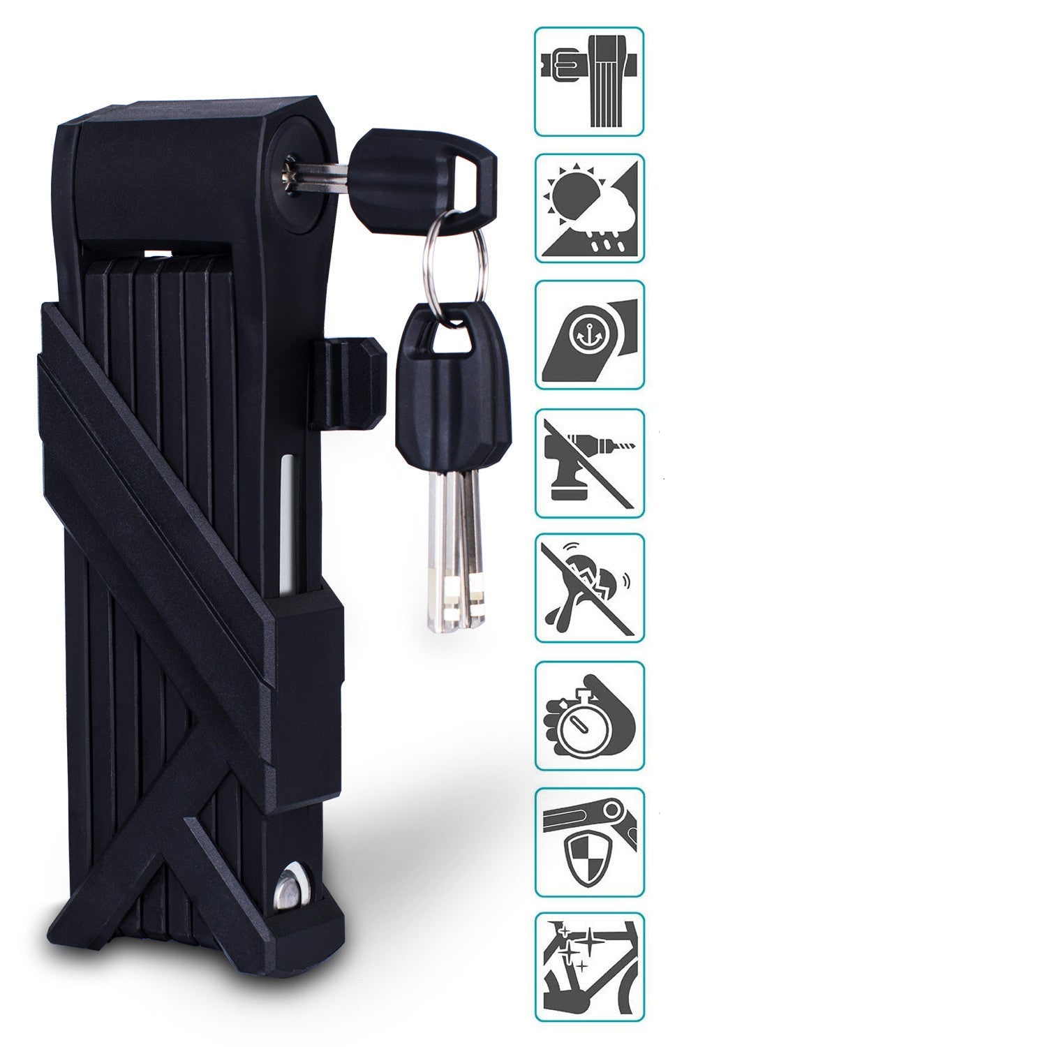 JMT-111434 Folding Chain Bike Lock - Universal Security Solution for Bicycles