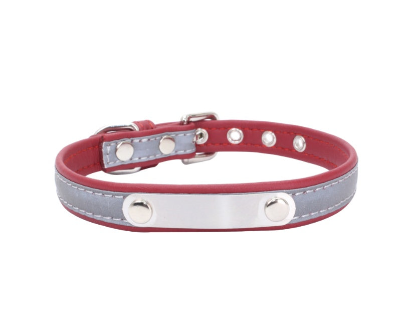 JMT-111562 Stainless Steel Iron Lettering Anti-Lost Dog Collar with Comfortable Microfiber Chain