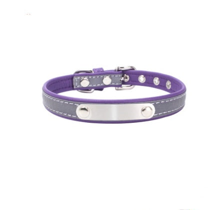 JMT-111562 Stainless Steel Iron Lettering Anti-Lost Dog Collar with Comfortable Microfiber Chain