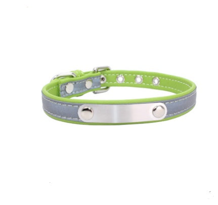 JMT-111562 Stainless Steel Iron Lettering Anti-Lost Dog Collar with Comfortable Microfiber Chain