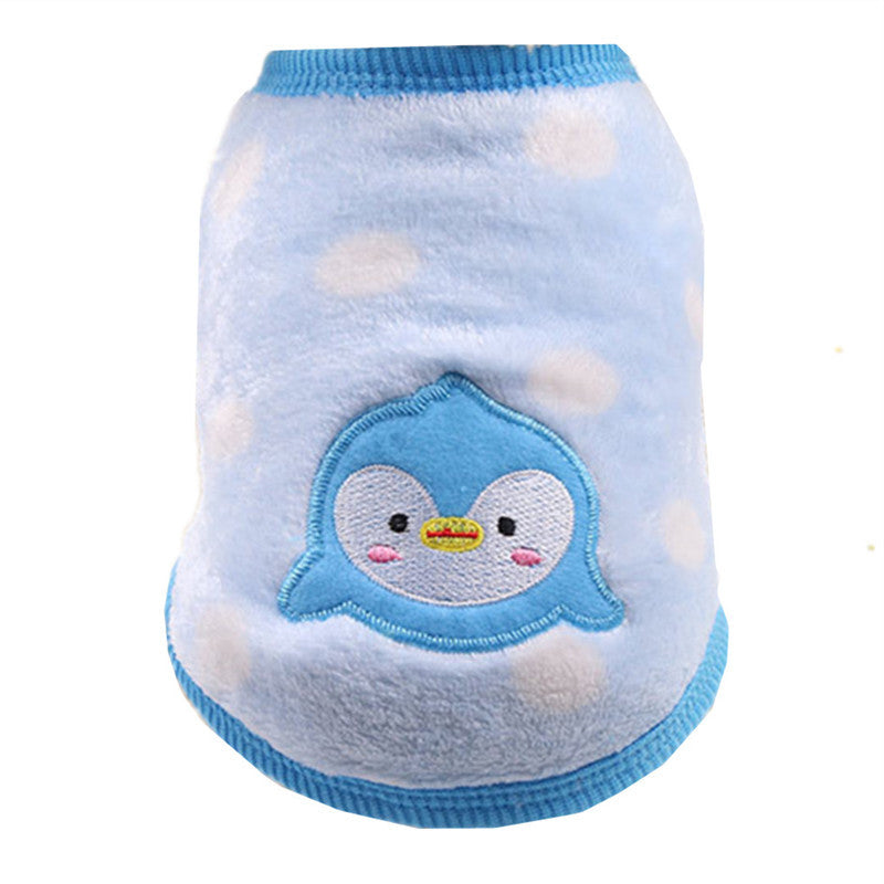 JMT-111818 Cozy Coral Fleece Flannel Vests for Small Dogs and Cats in Various Designs