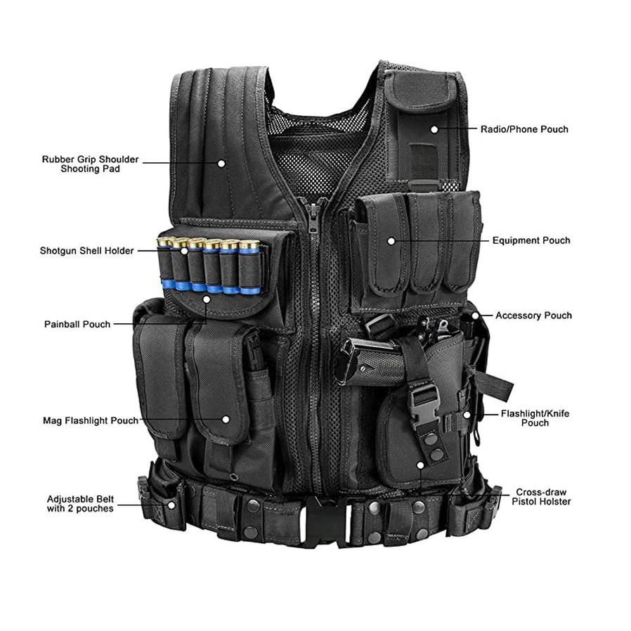 JMT-111946 Tactical Military Vest with Molle System for Outdoor Activities and Training
