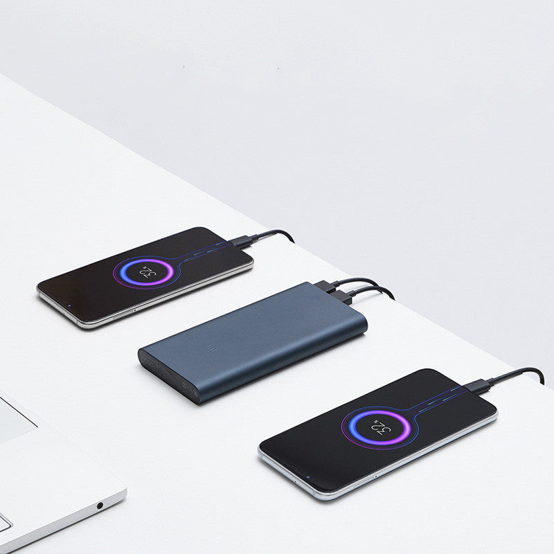 JMT-112074 10000mAh Dual-Port Fast Charging Power Bank with Polymer Lithium Ion Battery in Black and Silver