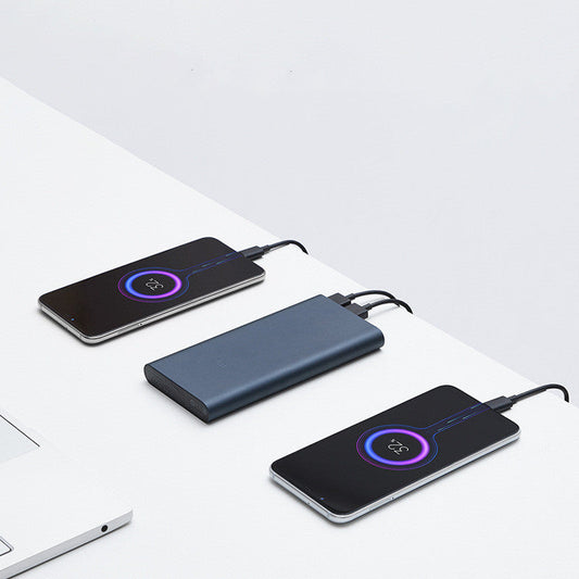 JMT-112074 10000mAh Dual-Port Fast Charging Power Bank with Polymer Lithium Ion Battery in Black and Silver