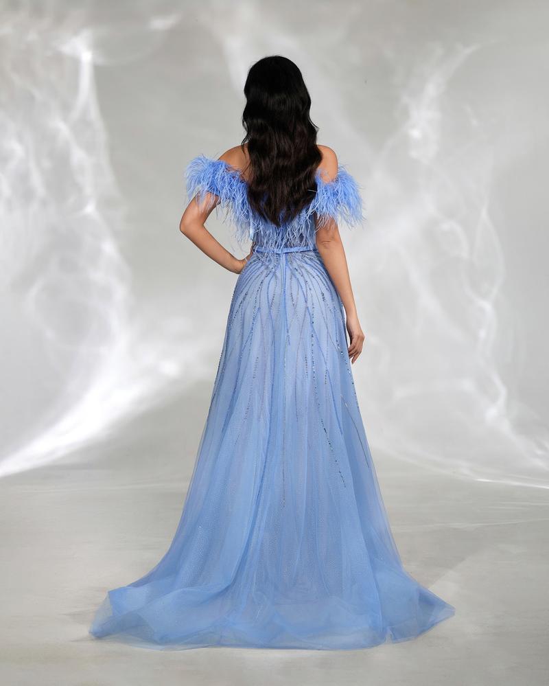 JMT-112138 Elegant Blue Evening Gown - Model SH0136 with Elegant Design and Comfortable Fit