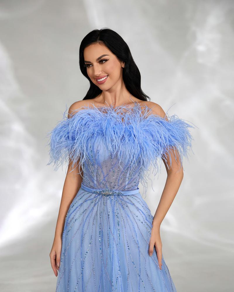 JMT-112138 Elegant Blue Evening Gown - Model SH0136 with Elegant Design and Comfortable Fit