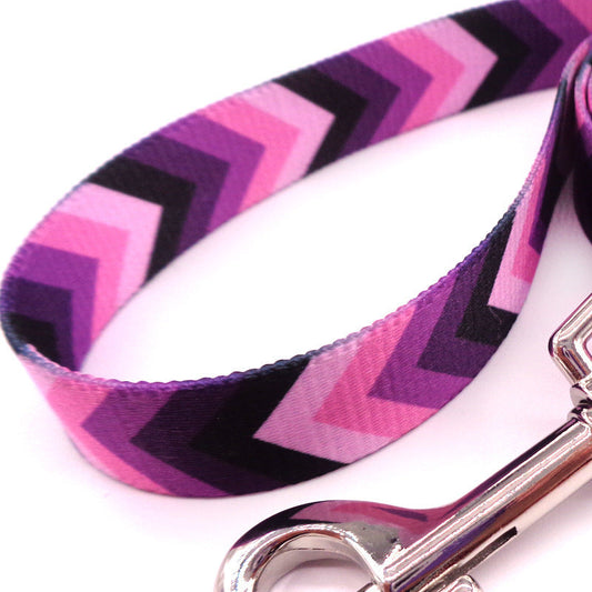 JMT-112394 Color Stripe Gradient PET Strap - Polyester Traction Belt in Purple Arrow Design - Multiple Sizes Available