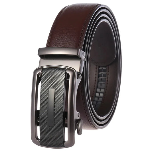 JMT-112650 Stylish Black Leather Automatic Buckle Belt for Men