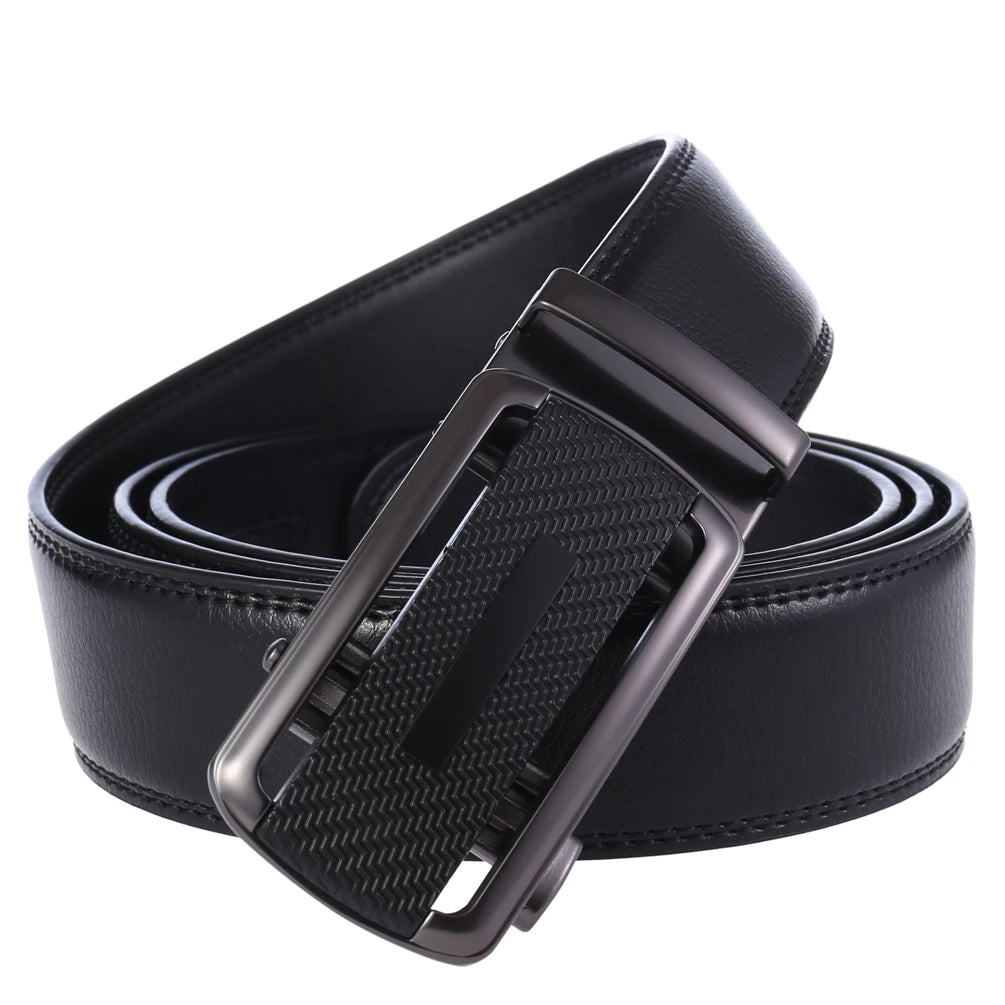 JMT-112650 Stylish Black Leather Automatic Buckle Belt for Men