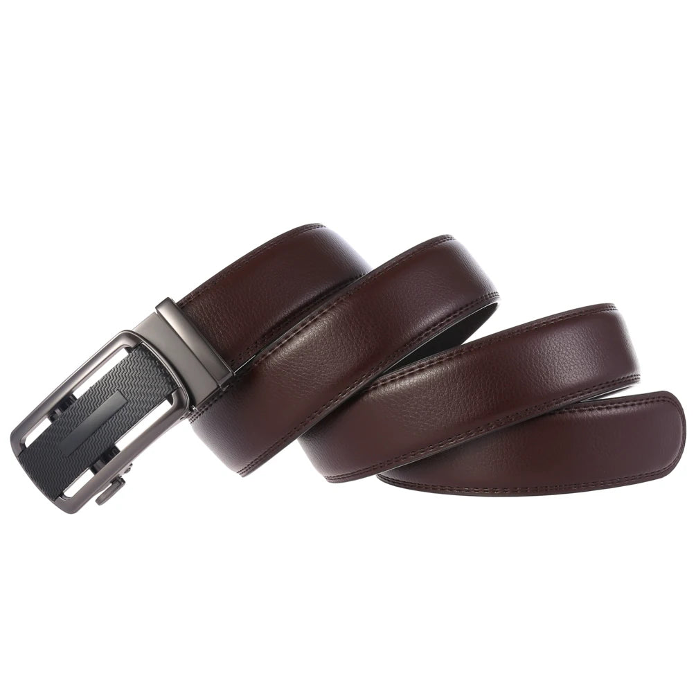 JMT-112650 Stylish Black Leather Automatic Buckle Belt for Men