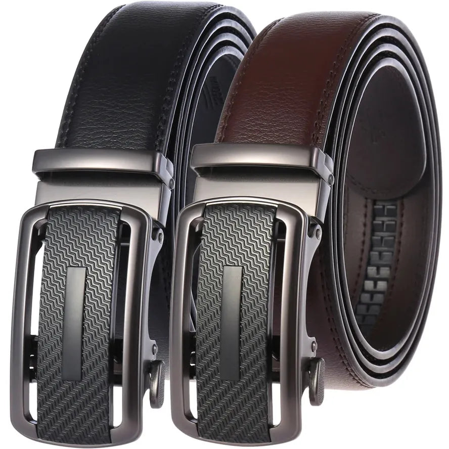 JMT-112650 Stylish Black Leather Automatic Buckle Belt for Men