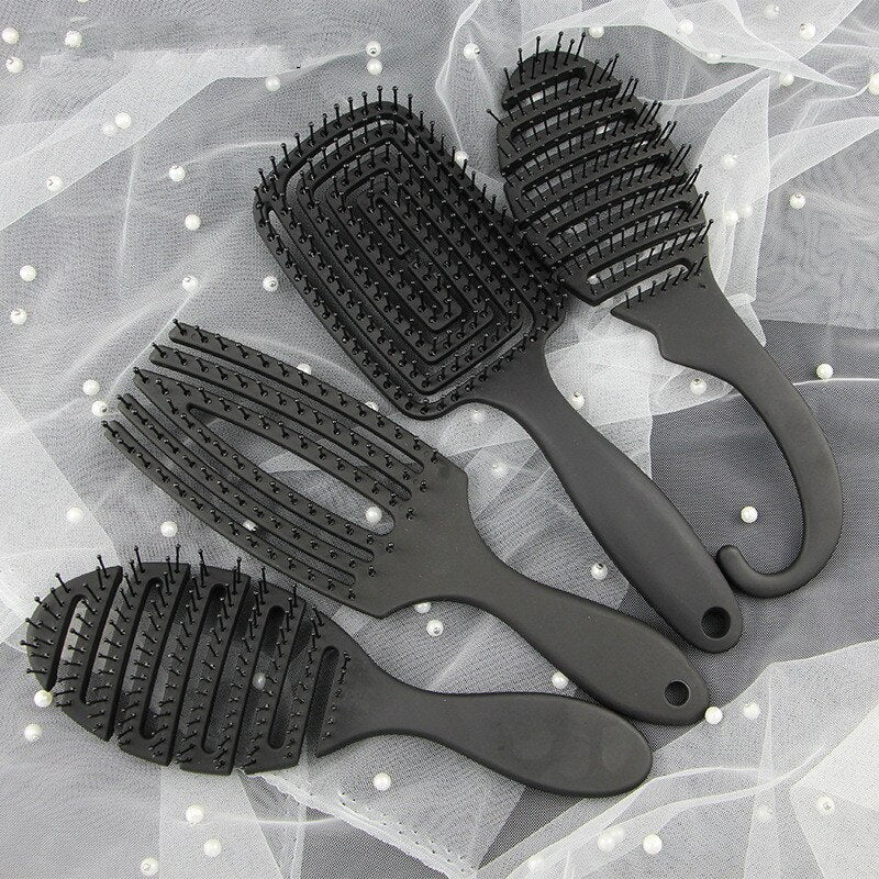 JMT-113034 Curved Black Comb with Eight Claws for Versatile Styling
