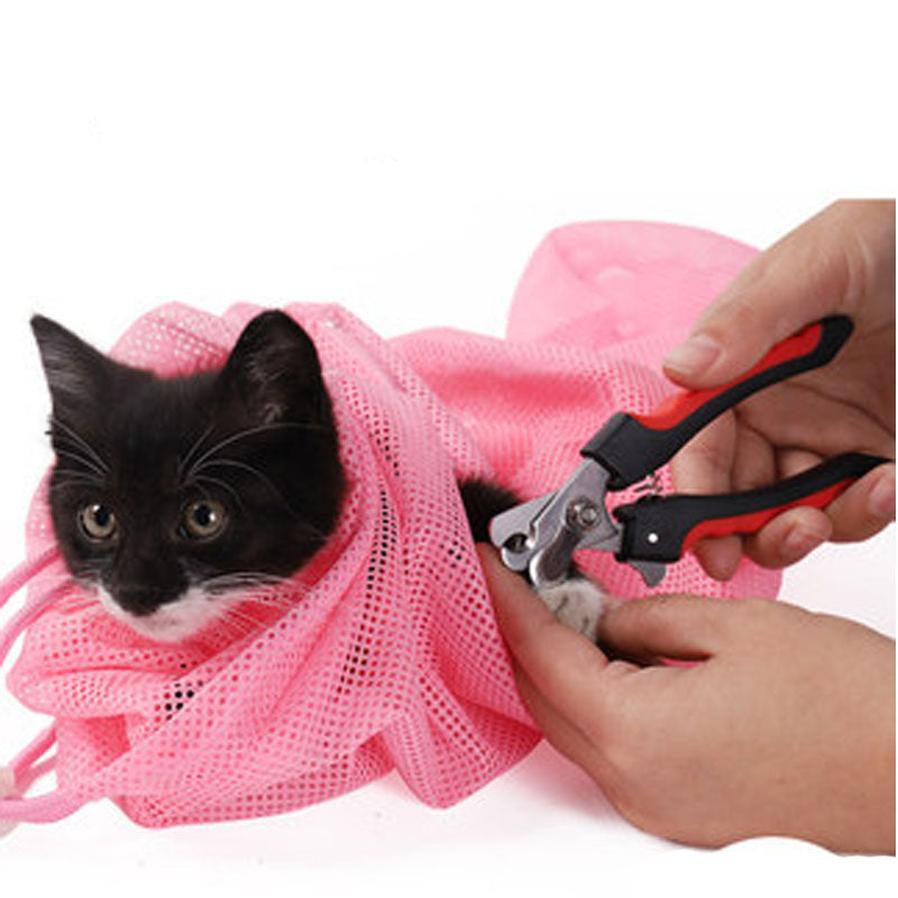 JMT-113290 Mesh Cat Bathing Bag for Grooming and Washing - Multi-Function Small Pet Bathing Solution in Bright Colors