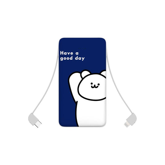 JMT-113738 Cute Bear Design 3-in-1 Portable Power Bank - 10000mAh, 10W Output, Compact & Lightweight