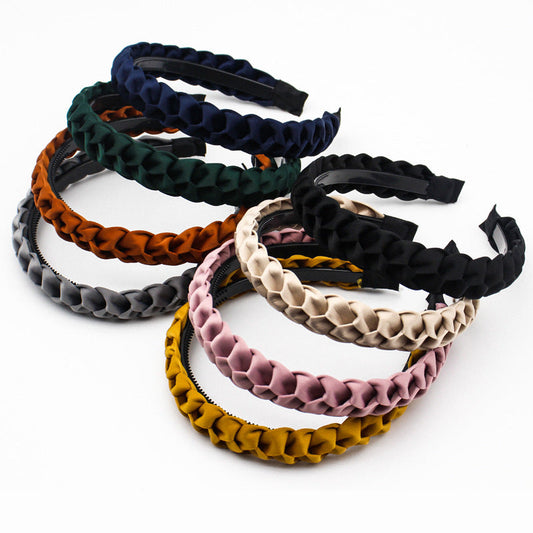 JMT-113738 Korean Fabric Headband in Solid Colors with Simple Dough-Twist Design