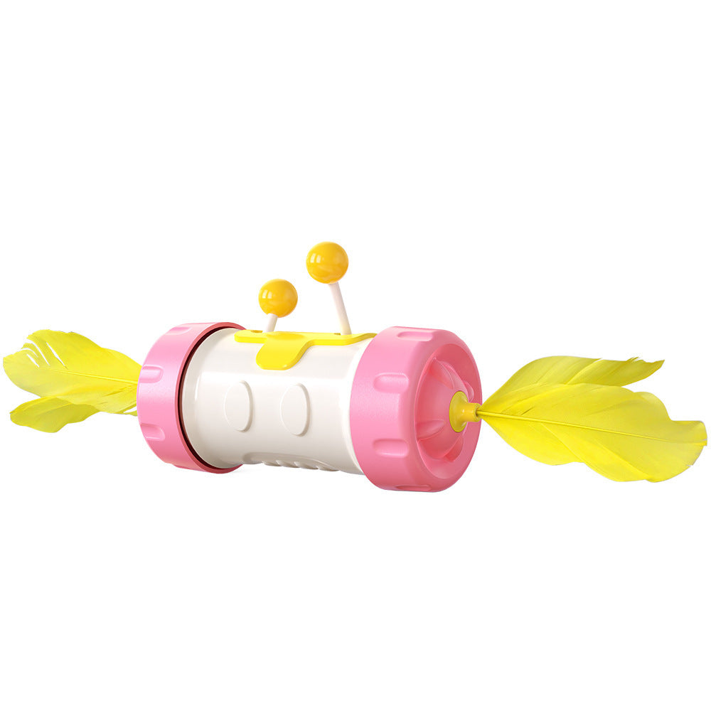 JMT-114186 Interactive Feather Tumbler Cat Toy - Colorful Plastic Fun for Your Feline