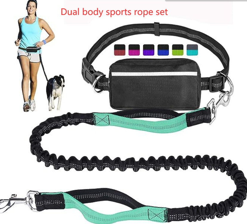 JMT-114698 Nylon Pet Running Traction Rope Set with Adjustable Length, Multiple Colors Available