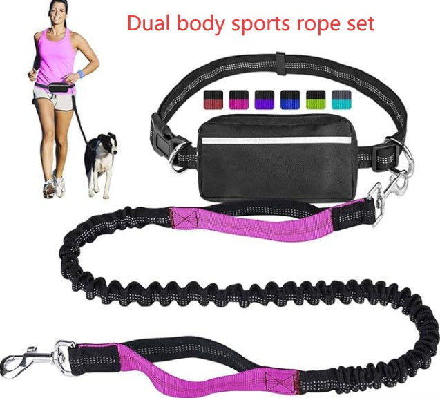 JMT-114698 Nylon Pet Running Traction Rope Set with Adjustable Length, Multiple Colors Available