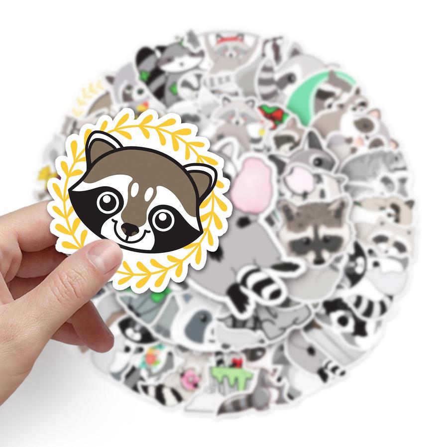 JMT-114826 Coati Cute Decorative Waterproof Stickers - 50 Sheets (5.5-8.5cm)