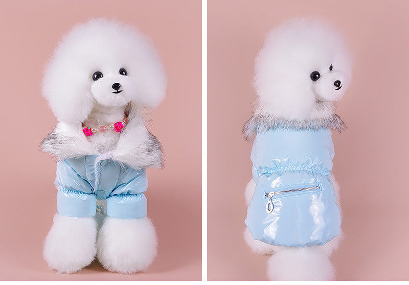 JMT-114826 Puppy Cute Padded Down Jacket for Winter Warmth in Blue, Red, and Pink