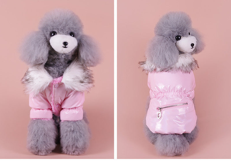 JMT-114826 Puppy Cute Padded Down Jacket for Winter Warmth in Blue, Red, and Pink