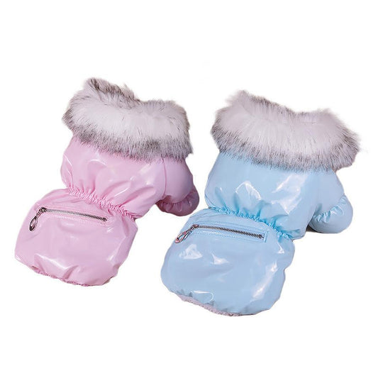 JMT-114826 Puppy Cute Padded Down Jacket for Winter Warmth in Blue, Red, and Pink