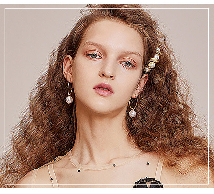 JMT-114890 Elegant Geometric Alloy Hair Clip with Diamond Finish - 6.7 x 2 cm