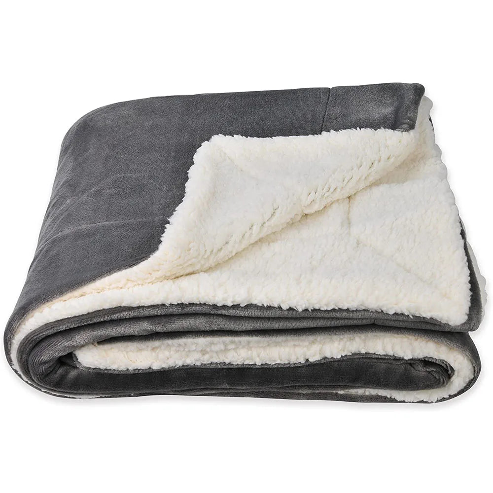 JMT-115274 Plush Microfiber Sherpa Fleece Throw Blanket for Winter Comfort