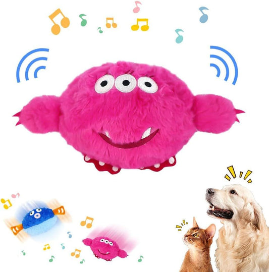 JMT-115338 Interactive Moving Pet Plush Toy with Sounds - Rechargeable Squeaky Dog Toy for Play and Exercise