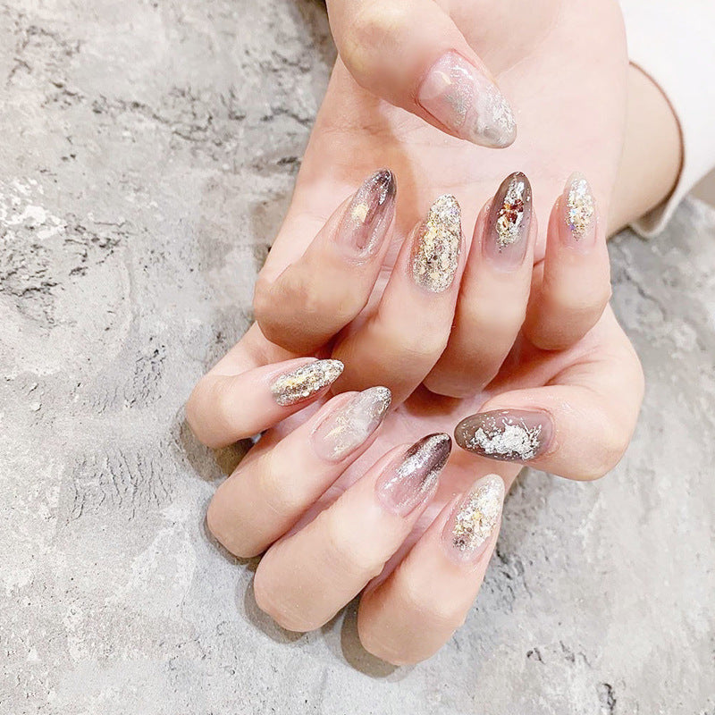 JMT-115658 Ultra-Thin Gold and Silver Nail Art Stickers for Elegant Nail Decorations