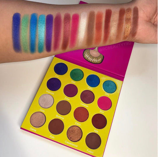 JMT-115786 16-Color Waterproof Eyeshadow Palette with Velvet Texture for Versatile Makeup Looks