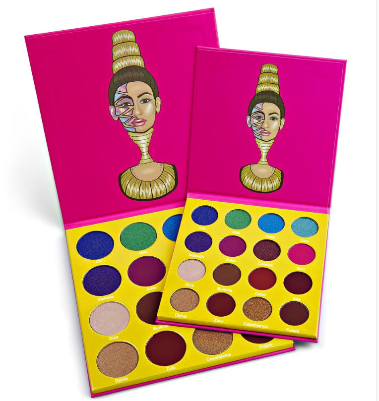 JMT-115786 16-Color Waterproof Eyeshadow Palette with Velvet Texture for Versatile Makeup Looks