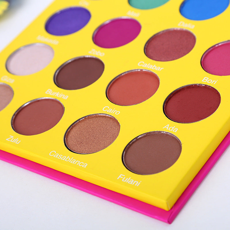 JMT-115786 16-Color Waterproof Eyeshadow Palette with Velvet Texture for Versatile Makeup Looks