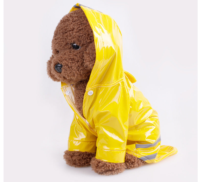 JMT-115978 Reflective Hooded Raincoat for Pets - PU Material in Multiple Colors