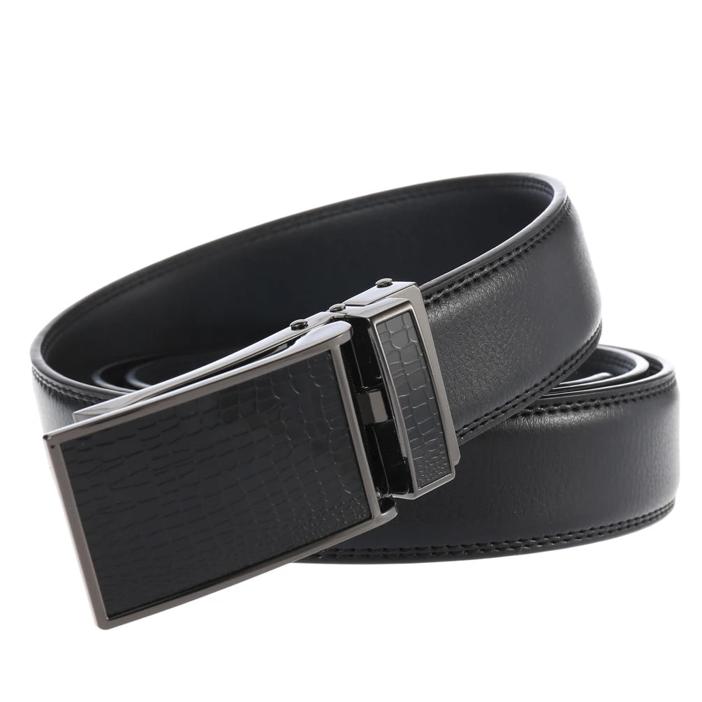 JMT-116106 Men's Automatic Leather Belt with Custom Logo Printing Capability
