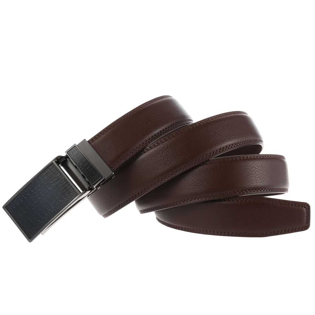 JMT-116106 Men's Automatic Leather Belt with Custom Logo Printing Capability