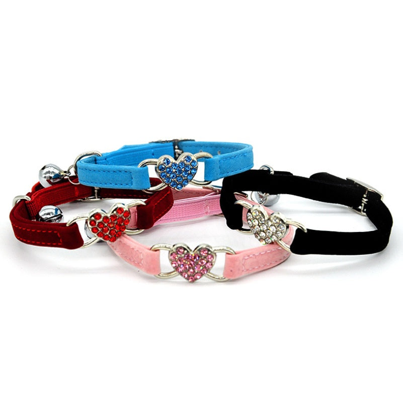 JMT-116170 Love Collar for Cats - Sky Blue, Pink, Red, Black - Adjustable 21-26cm Neck Size