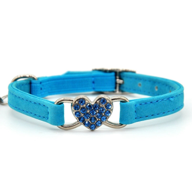 JMT-116170 Love Collar for Cats - Sky Blue, Pink, Red, Black - Adjustable 21-26cm Neck Size