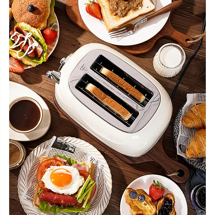 JMT-116170 Retro Stainless Steel 2-Slice Toaster with Sandwich Function