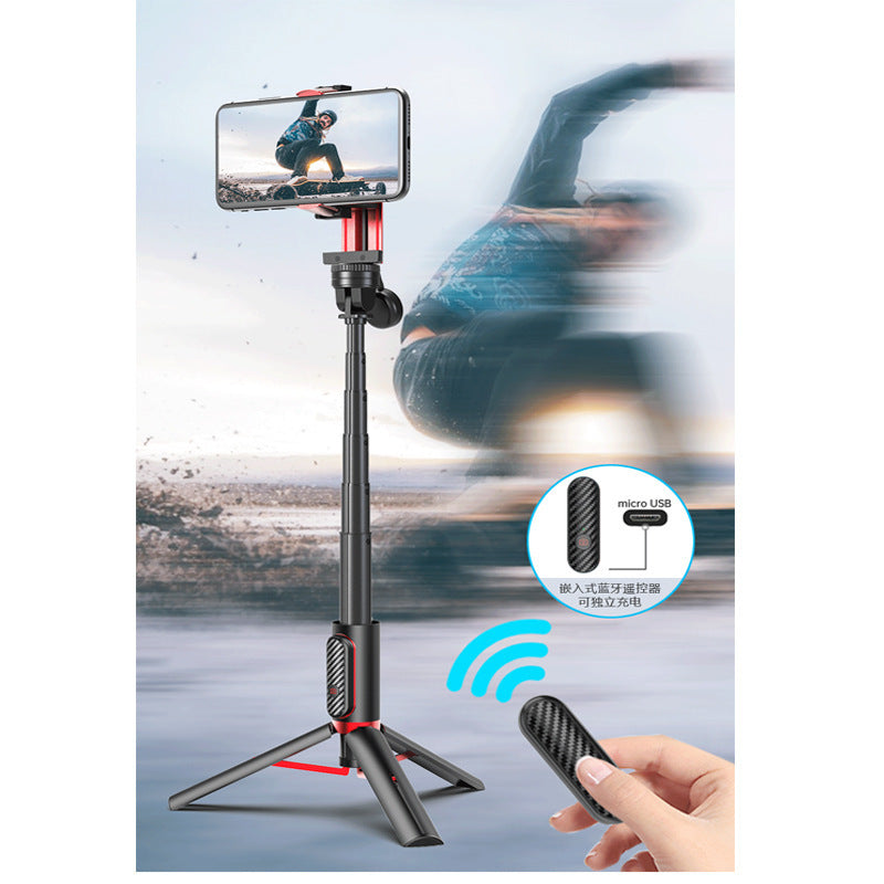 JMT-116362 All-in-One Handheld Stabilizer Selfie Stick Tripod for iPhone Models, Lightweight Aluminum Alloy, Adjustable Length