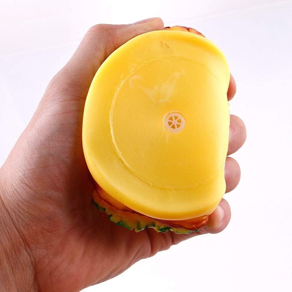 JMT-117642 Durable Hamburger Squeaky Toy for Dogs - Bite-Resistant Chewing Toy for Anxiety Relief and Oral Care