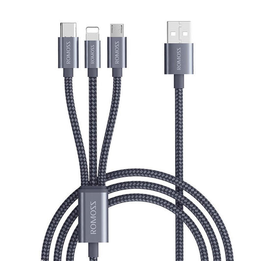 JMT-117834 1.5M 3-in-1 USB Data Cable for iPhone, Type-C, Micro USB - Fast 480Mbps Transfer Speed