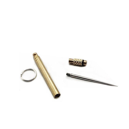 JMT-117962 Portable Brass & Titanium Alloy Toothpick in Waterproof Cylinder for Outdoor Use