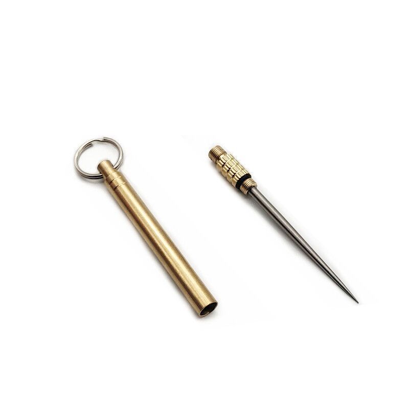 JMT-117962 Portable Brass & Titanium Alloy Toothpick in Waterproof Cylinder for Outdoor Use