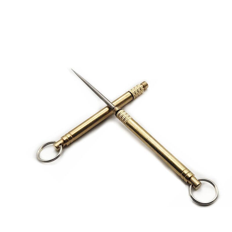 JMT-117962 Portable Brass & Titanium Alloy Toothpick in Waterproof Cylinder for Outdoor Use