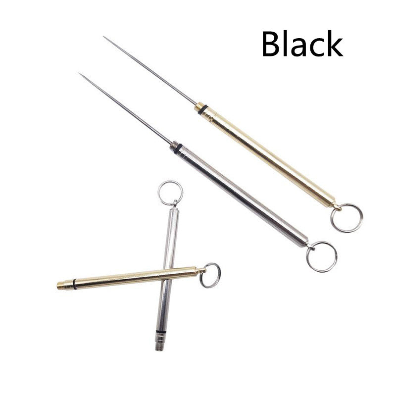 JMT-117962 Portable Brass & Titanium Alloy Toothpick in Waterproof Cylinder for Outdoor Use